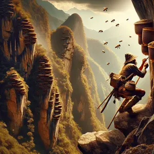 Fun Fact Image - Ancient Technique of Honey Hunters in Nepal's Cliffs