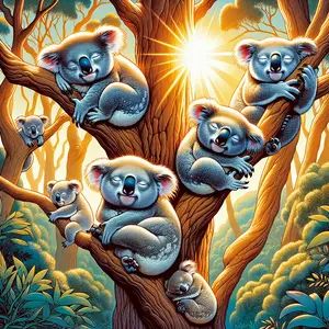 Fun Fact Image - Koala's Remarkable Sleep Patterns: a Daily Rest Fest