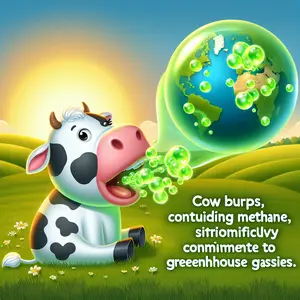 Fun Fact Image - The Environmental Impact of Methane Emissions from Cow Burps