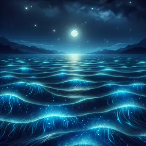 Fun Fact Image - Exploring the Magical Glow of Bioluminescent Ocean Waves