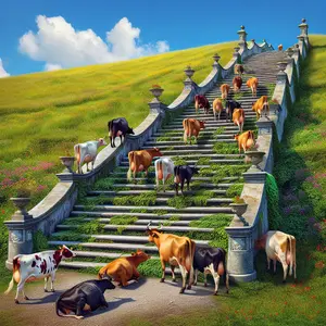 Fun Fact Image - The Curious Case of Cows Struggling with Stairs and Steps