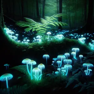 Fun Fact Image - Unveiling the Mystery Behind Bioluminescent Mushrooms' Glow