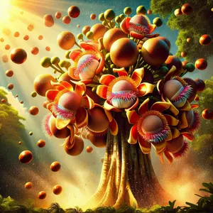 Fun Fact Image - The Curious Case of the Cannonball Tree's Explosive Flowers