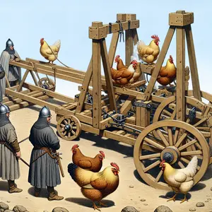 Fun Fact Image - The 13Th Century Siege Tower Ingeniously Powered by Chickens