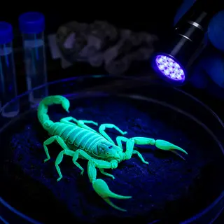 The Bones That Glow: Fluorescent Scorpions Decoded