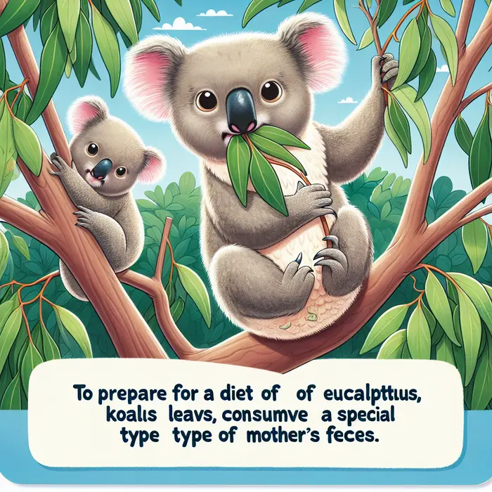 Fun Fact Image - Baby Koalas Consume Mother's Feces for Essential Nutrients