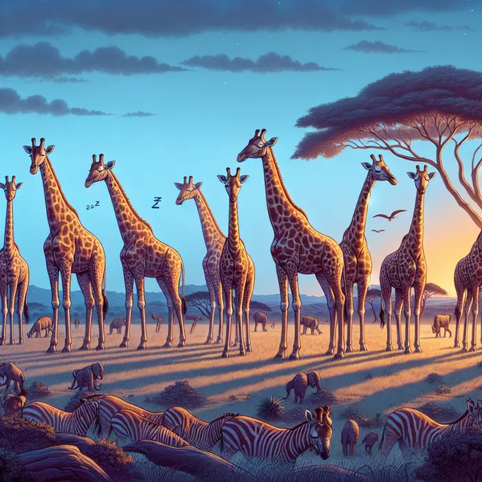 Fun Fact Image - Exploring the Brief and Unique Sleep Patterns of Giraffes