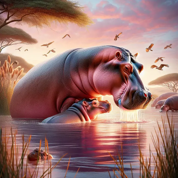 Fun Fact Image - Surprising Fact: Why Hippo's Milk Has a Pinkish Hue