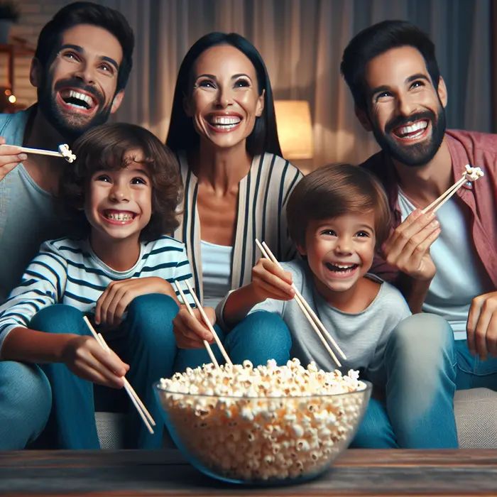 Fun Fact Image - Innovative Snacking: Enjoying Popcorn Using Chopsticks