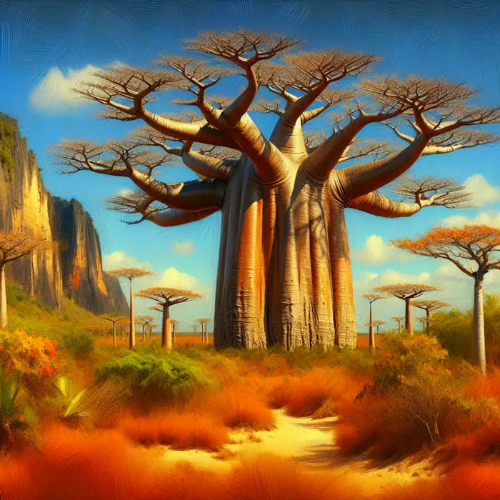 Fun Fact Image - Madagascar's Iconic Baobab: The Remarkable Upside-Down Tree