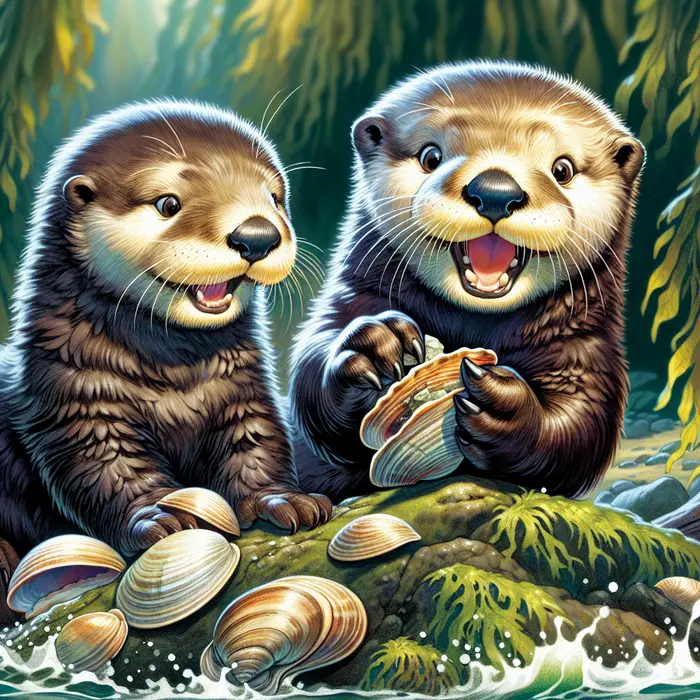 Fun Fact Image - Sea Otters: Masterful Marine Mammals Using Stone Tools