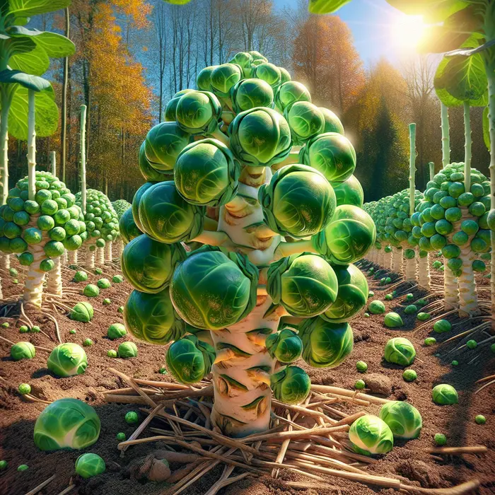 Fun Fact Image - Discover the Unique Growth Pattern of Brussels Sprout Plants