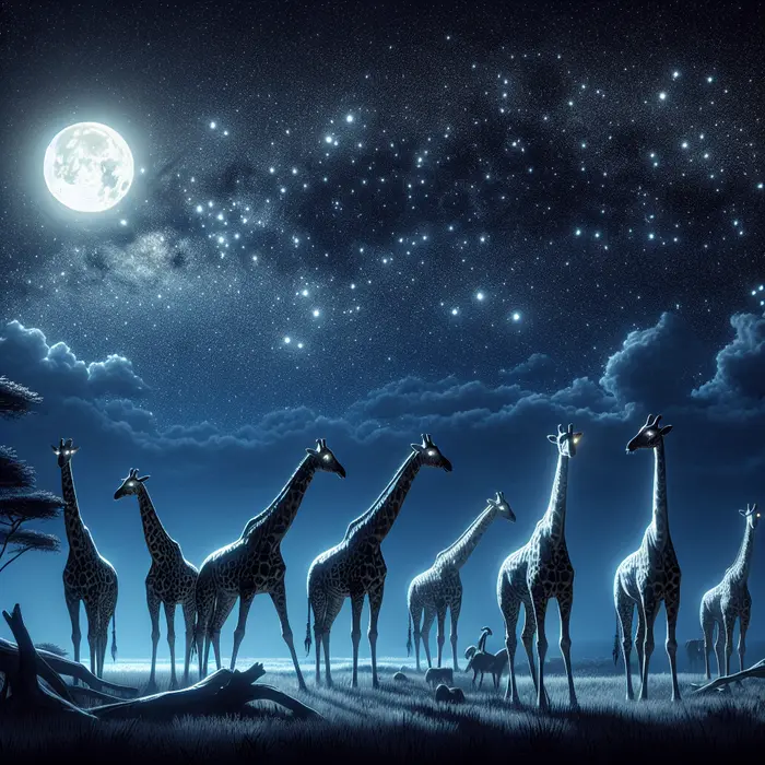 Fun Fact Image - Giraffes' Nighttime Melodies: Unveiling Hidden Communication