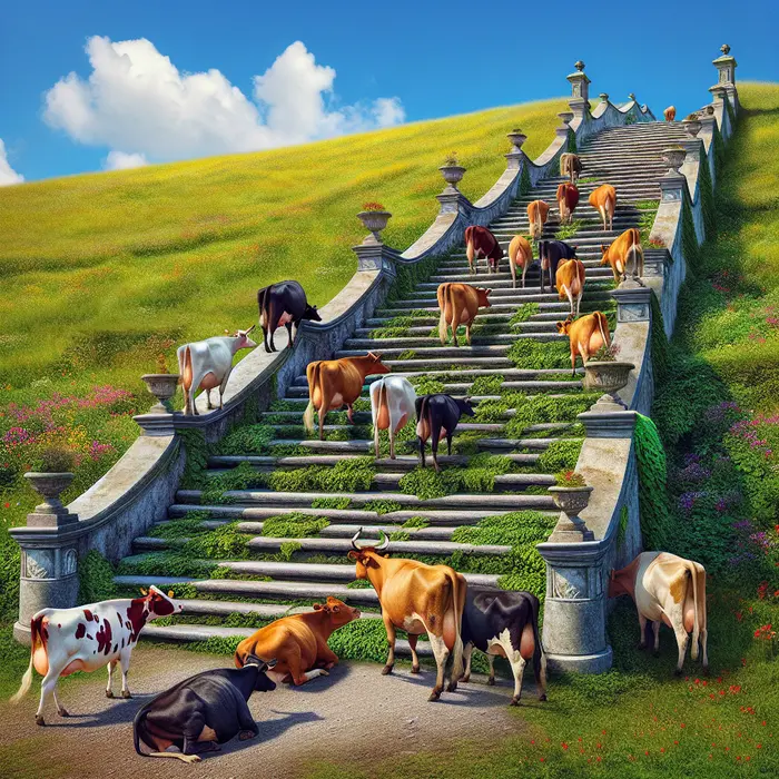 Fun Fact Image - The Curious Case of Cows Struggling With Stairs and Steps