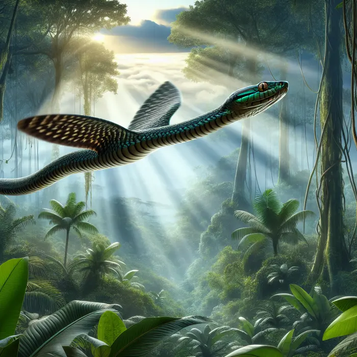 Fun Fact Image - Discover the Chrysopelea: Nature's Astonishing Flying Snake