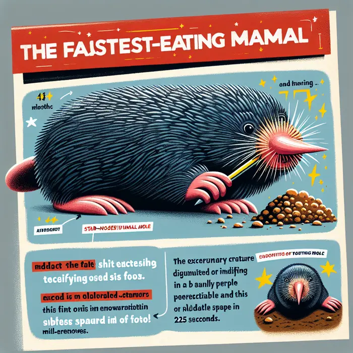 Fun Fact Image - The Blazing Fast Eating Speed of the Star-Nosed Mole