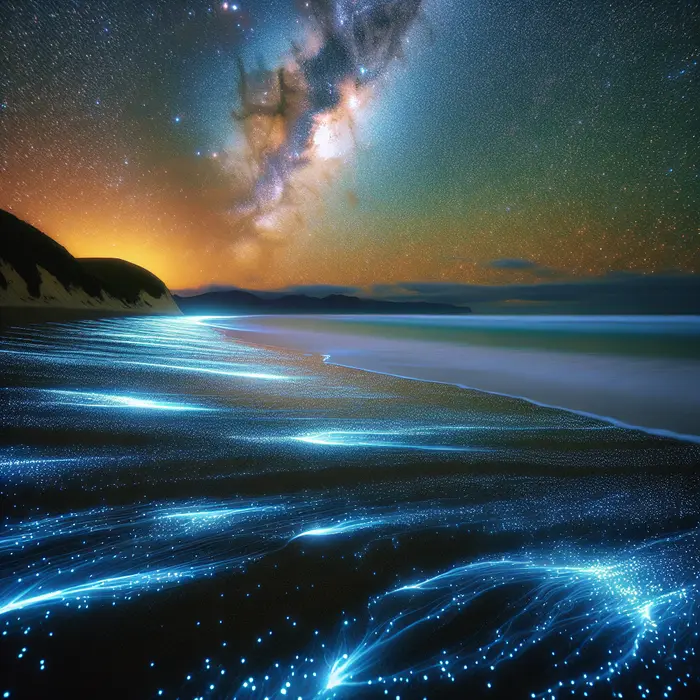 Fun Fact Image - The Mysterious Tale of New Zealand's Bioluminescent Beaches